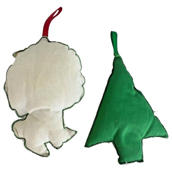 Vintage Fabric Stuffed Plush Christmas Tree Ornaments Handmade Lot of 10 - Picture 8 of 10
